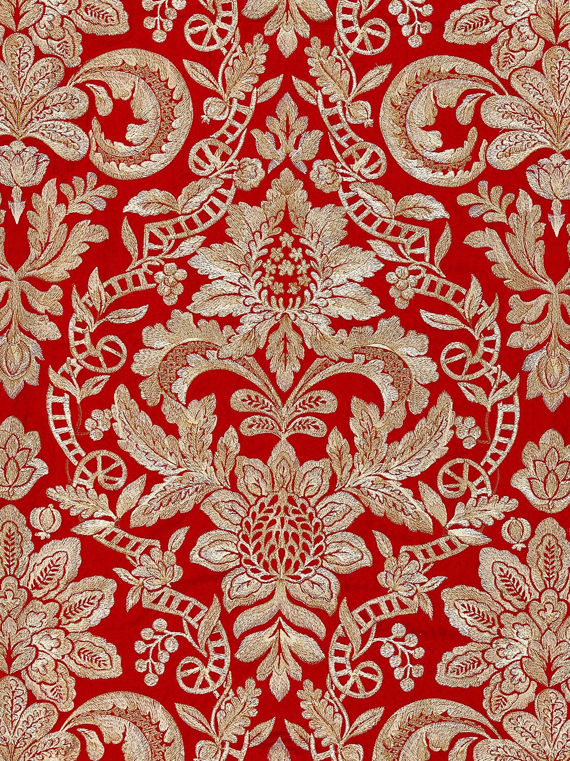 Elizabeth Damask Embroidery - Carnelian - Scalamandre Fabric