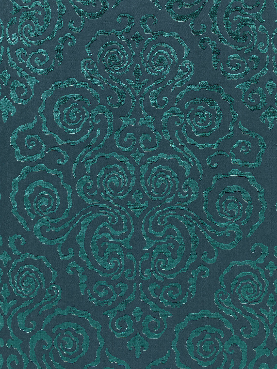 Cirrus Velvet Damask - Emerald - Scalamandre Fabric