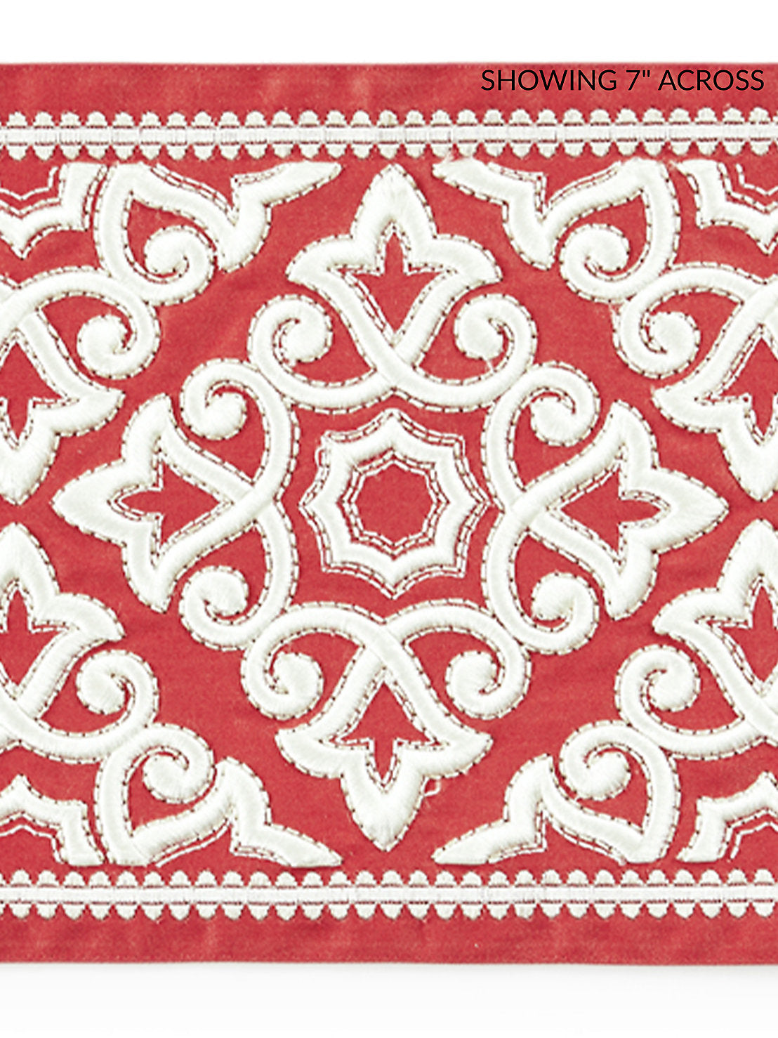 Ornamental Embroidered Tape - Coral - Scalamandre Trim