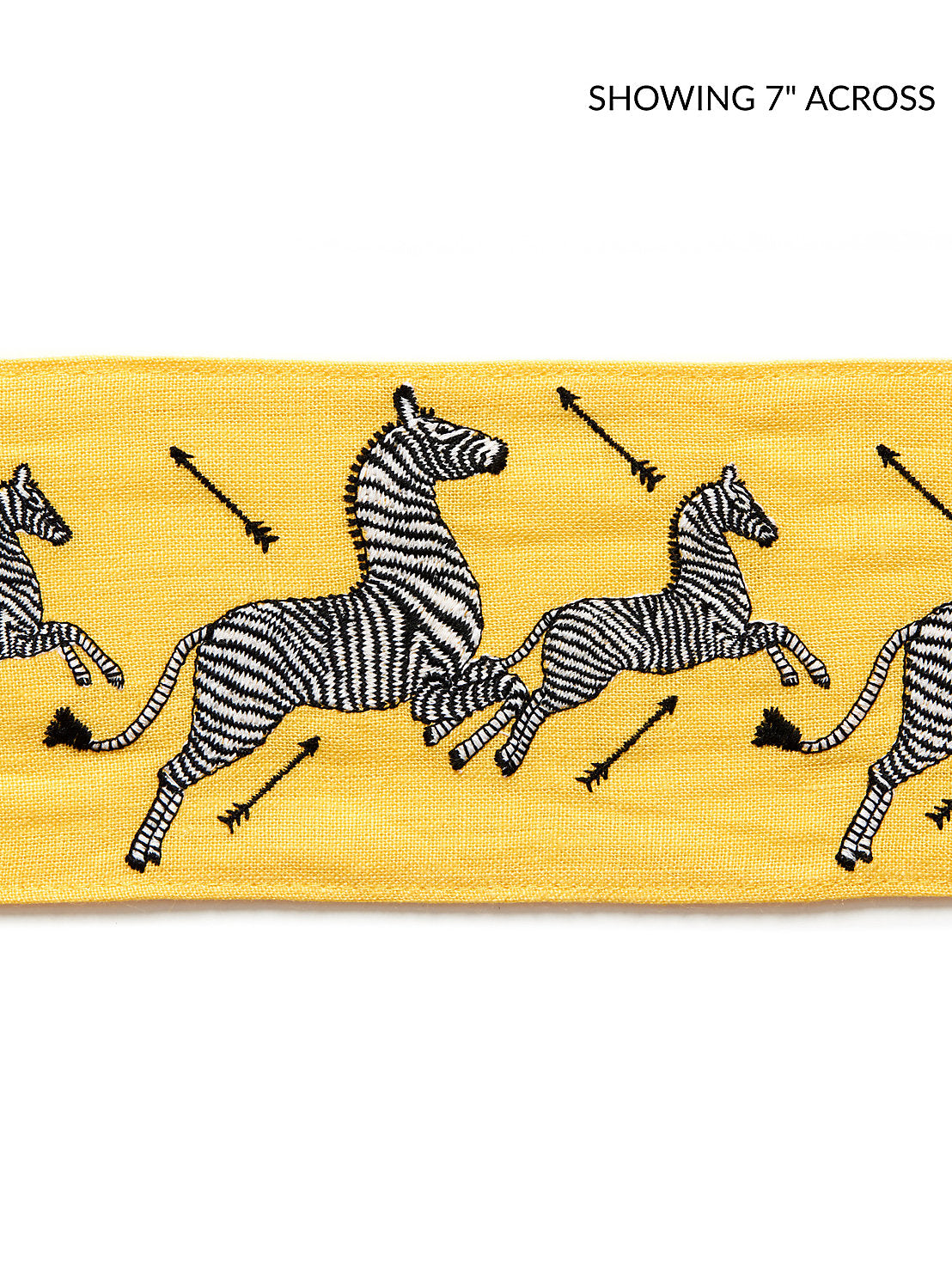 Zebras Embroidered Tape - Yellow - Scalamandre Trim