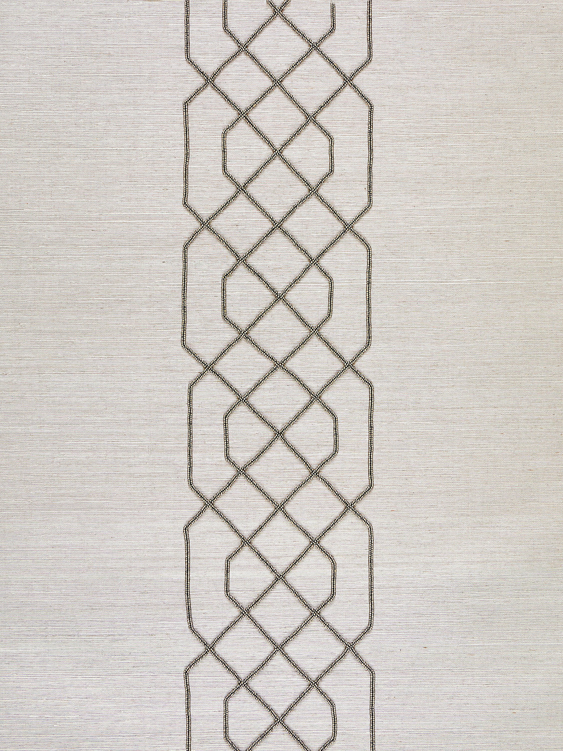 Adelaide Beaded Sisal - Pewter - Scalamandre Wallpaper