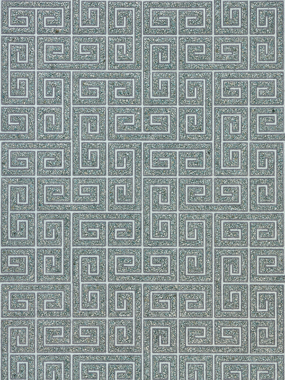 Fret Mosaic Grasscloth - Mineral - Scalamandre Wallpaper