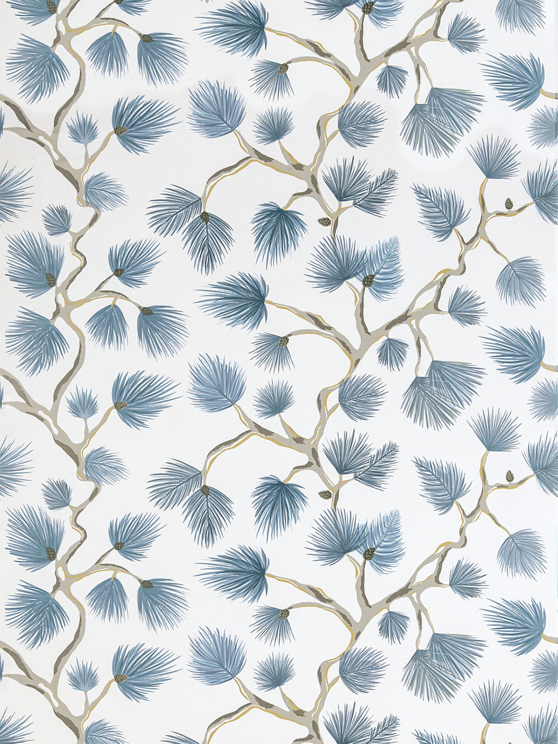 Pignoli Wallcovering - Blue Jay - Scalamandre Wallpaper