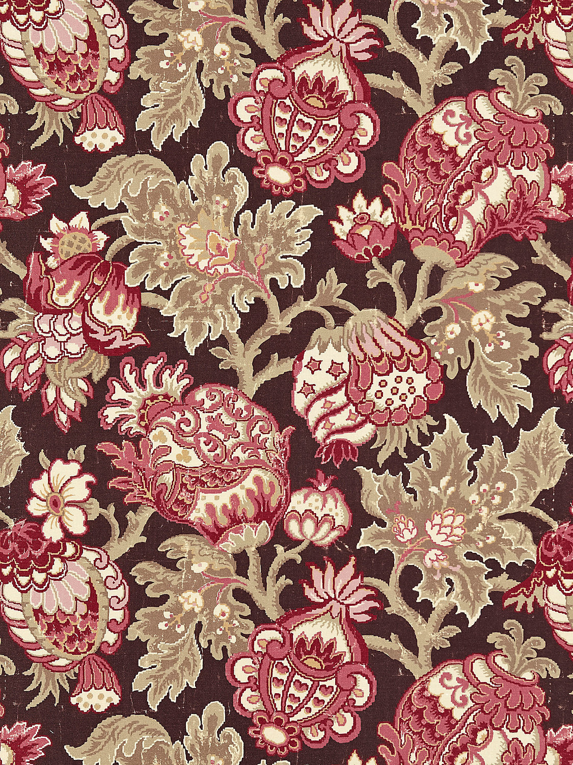 Canterbury Linen Print - Mulberry - Scalamandre Fabric