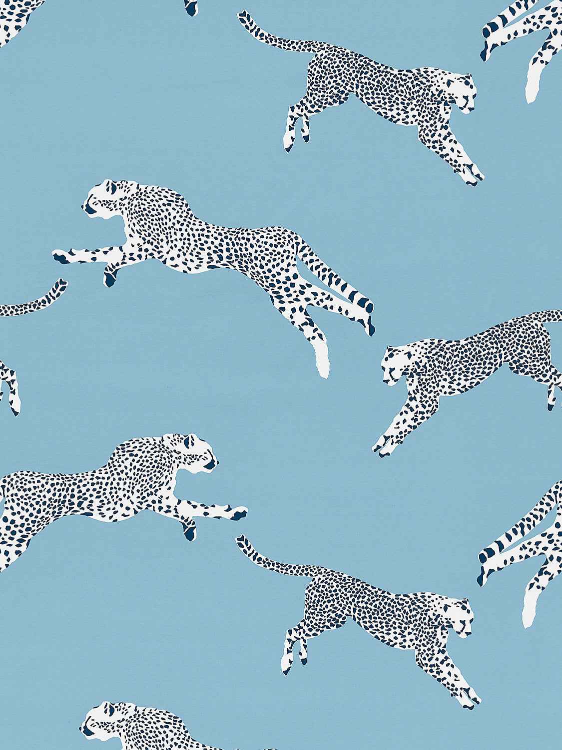 Leaping Cheetah Cotton Print - Cloud Nine by Scalamandre Fabric