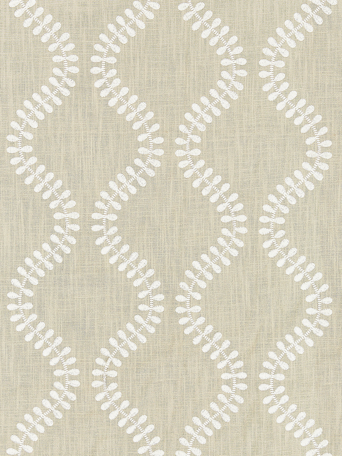 Foglia Embroidery - Flax - Scalamandre Fabric