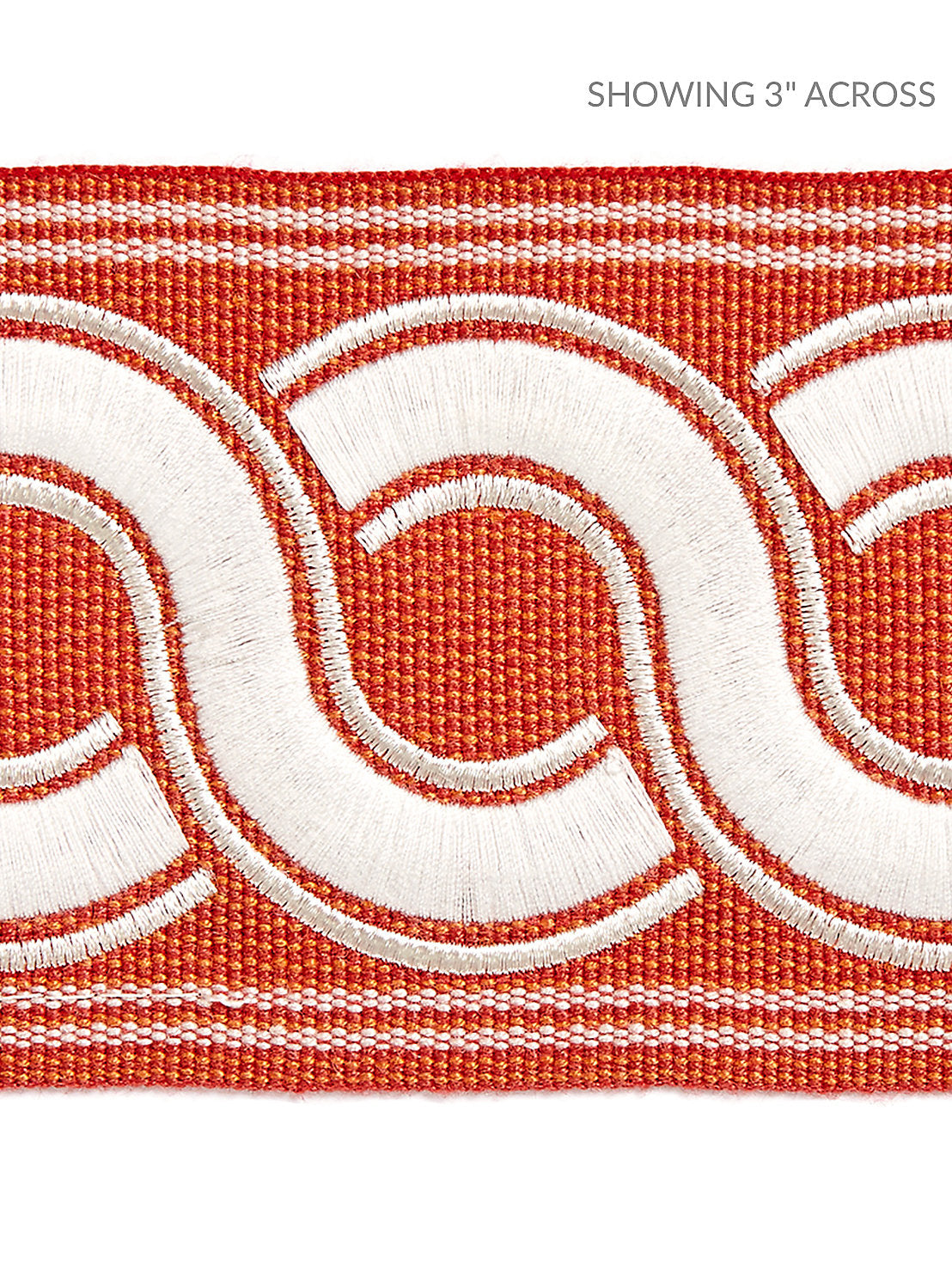 Guilloche Embroidered Tape - Coral