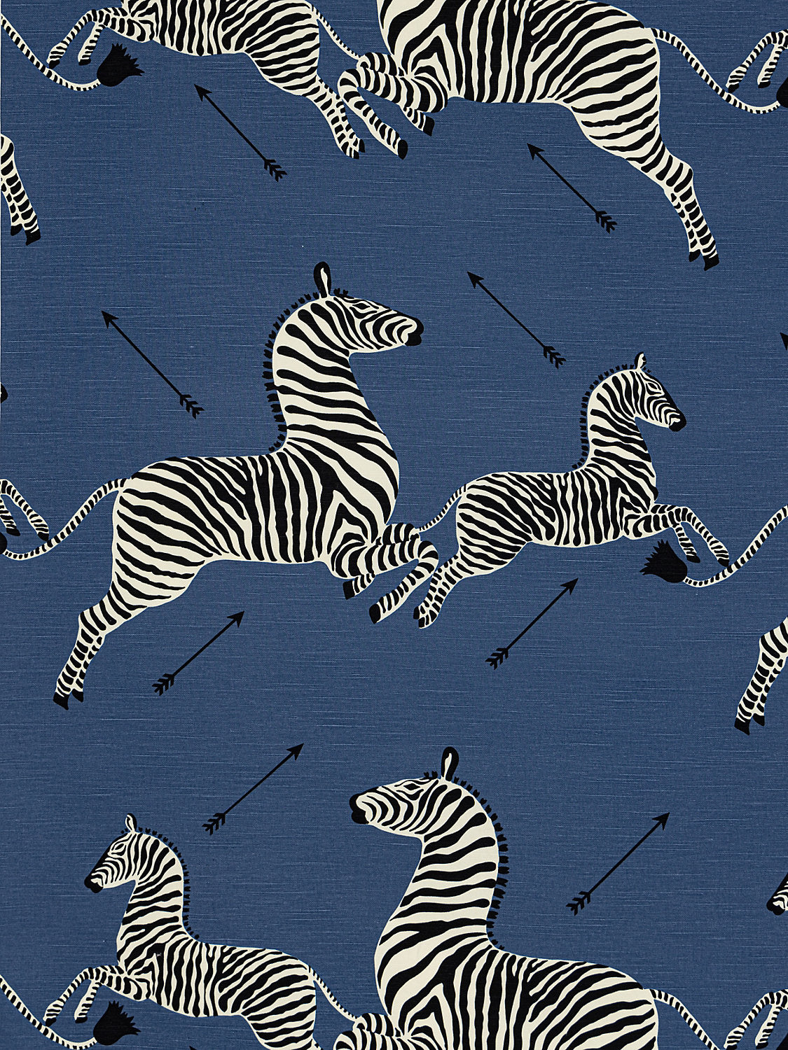 Zebras | Fabric - Denim - Scalamandre Fabric