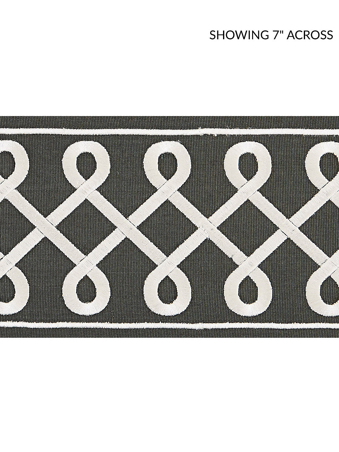 Soutache Embroidered Tape - Charcoal