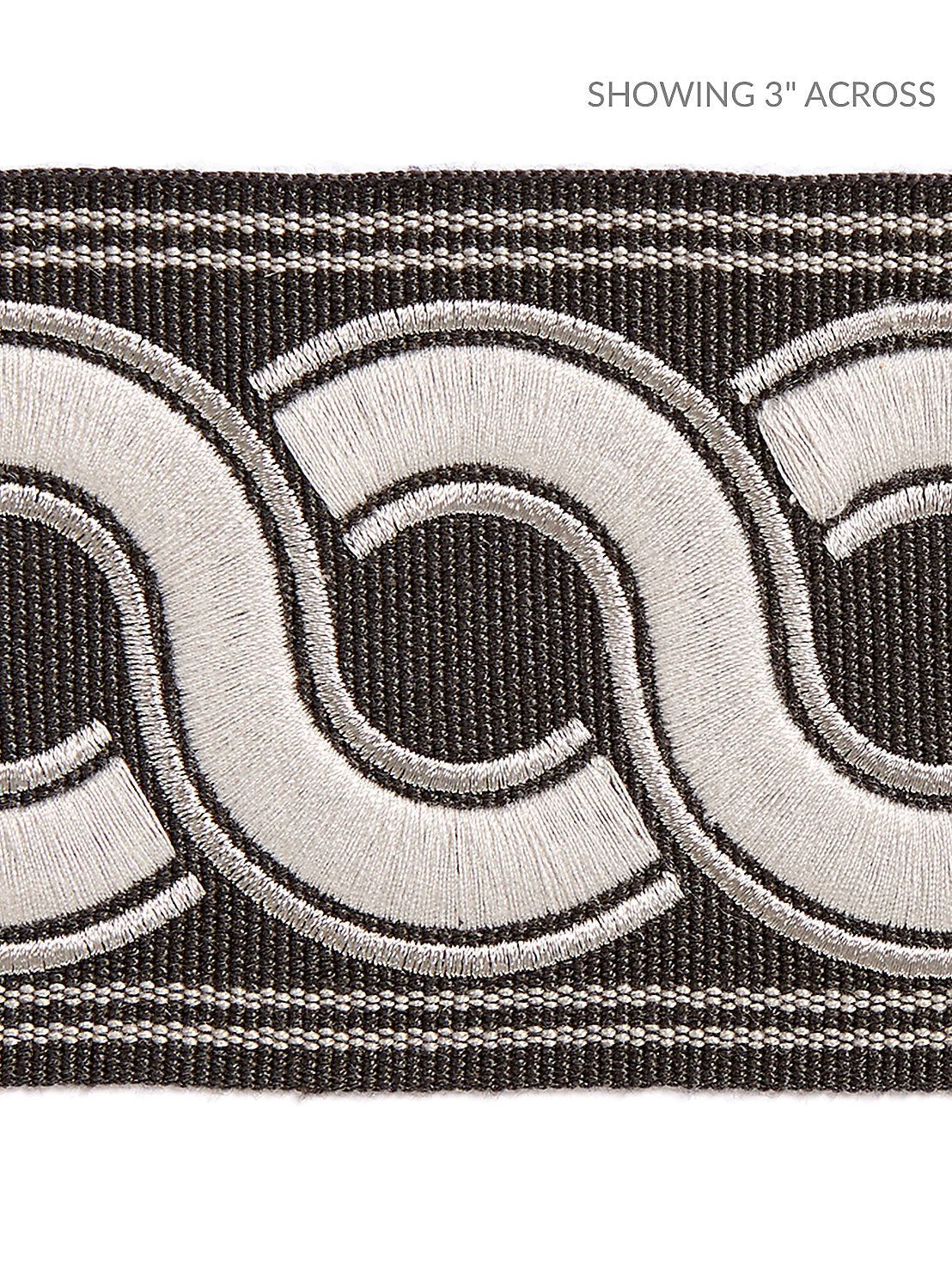 Guilloche Embroidered Tape - Charcoal - Scalamandre Trim