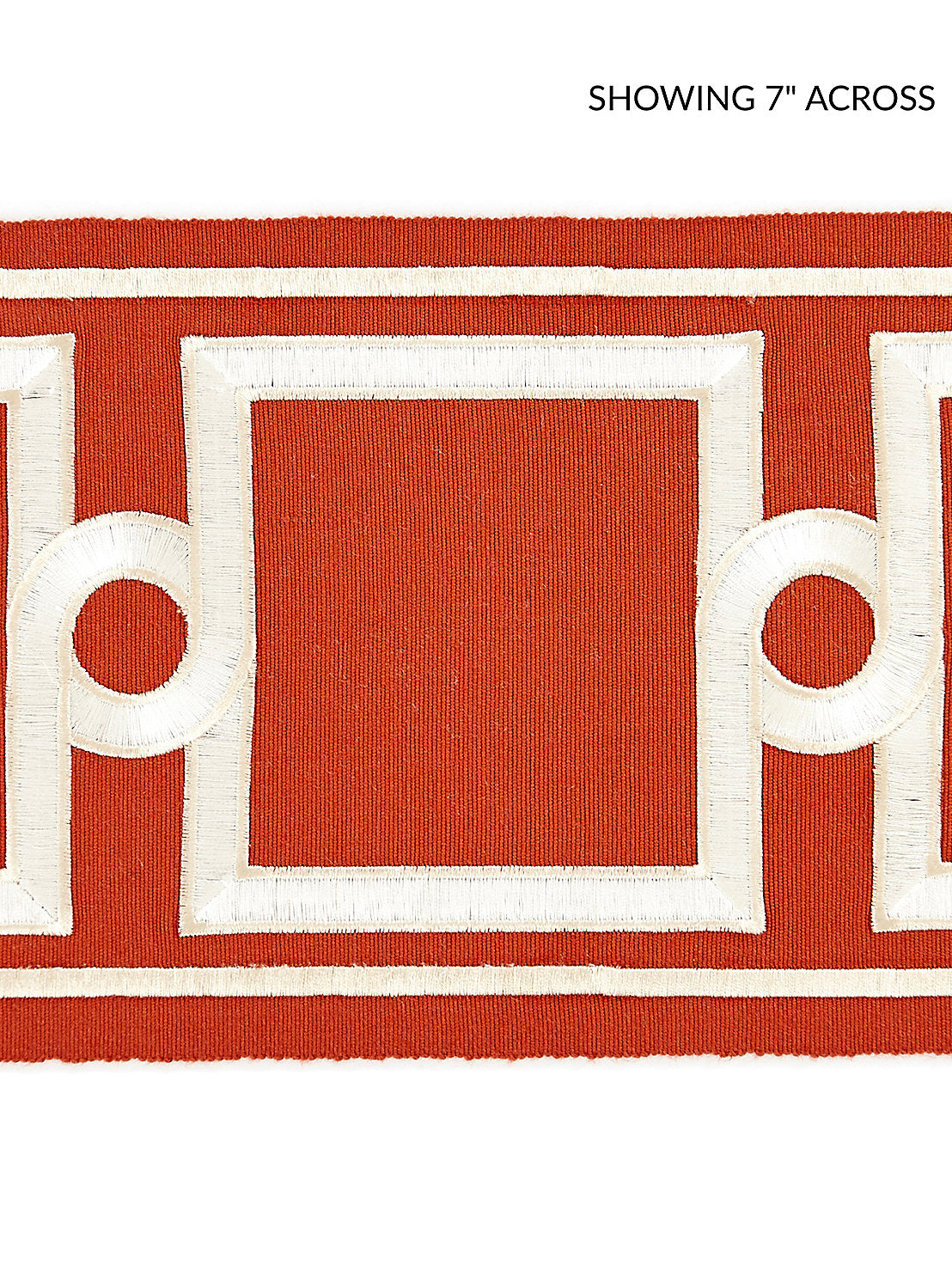 Square Link Embroidered Tape - Carnelian