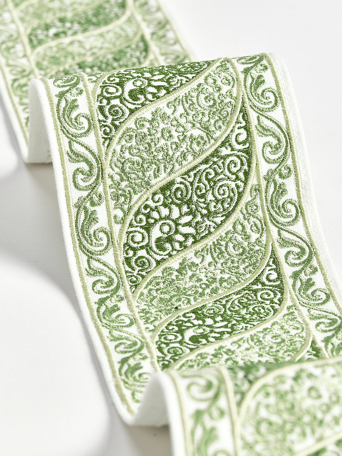 Paisley Embroidered Tape - Meadow