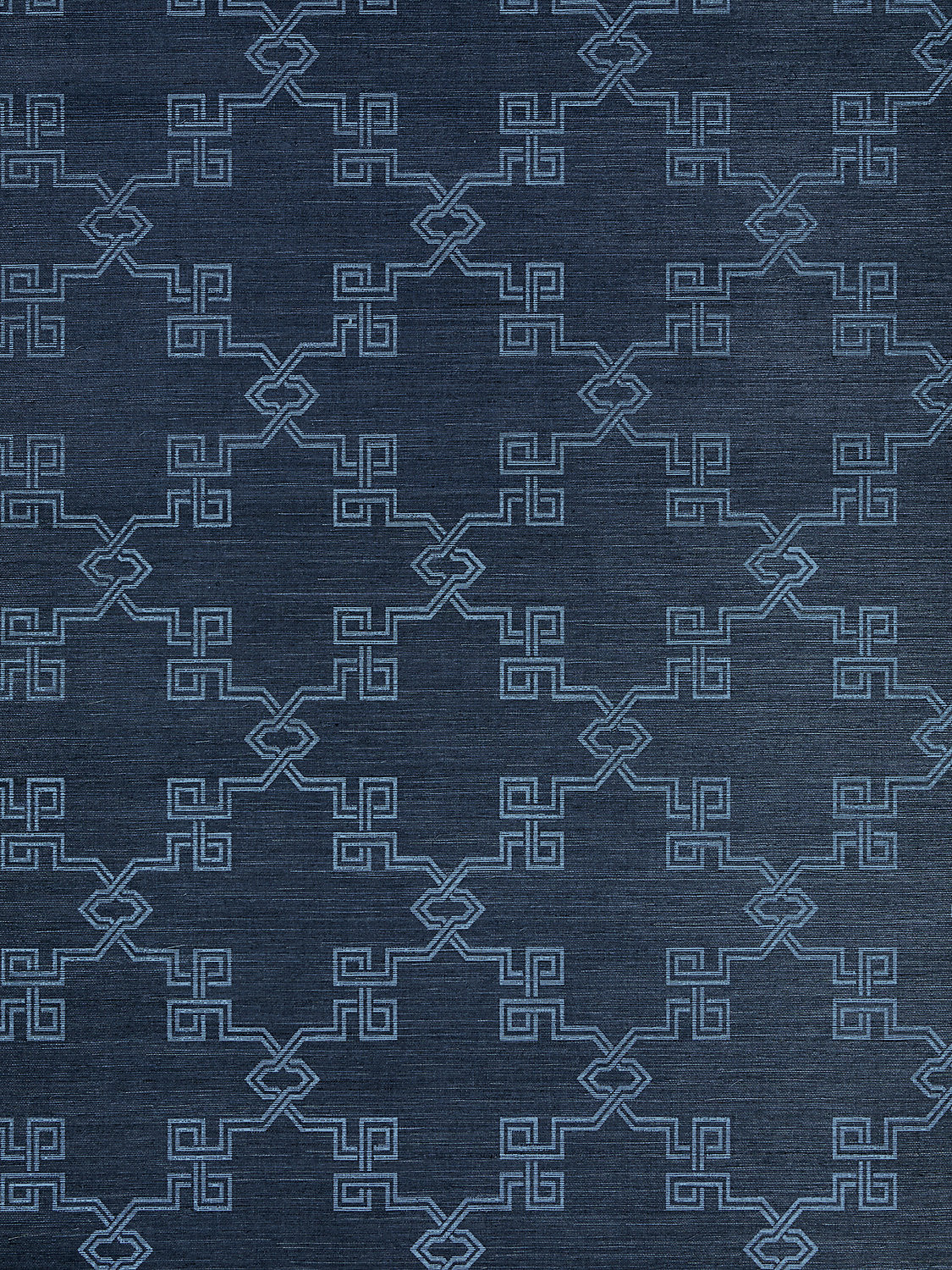 Suzhou Lattice Sisal - Midnight - Scalamandre Wallpaper