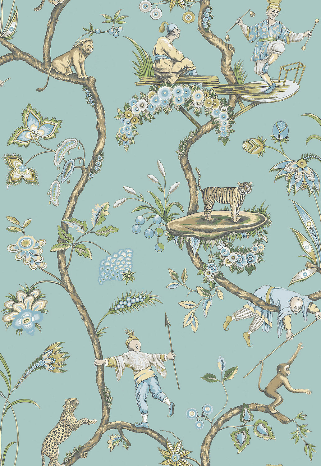 Chinoise Exotique | Removable - Robin'S Egg - Scalamandre Wallpaper