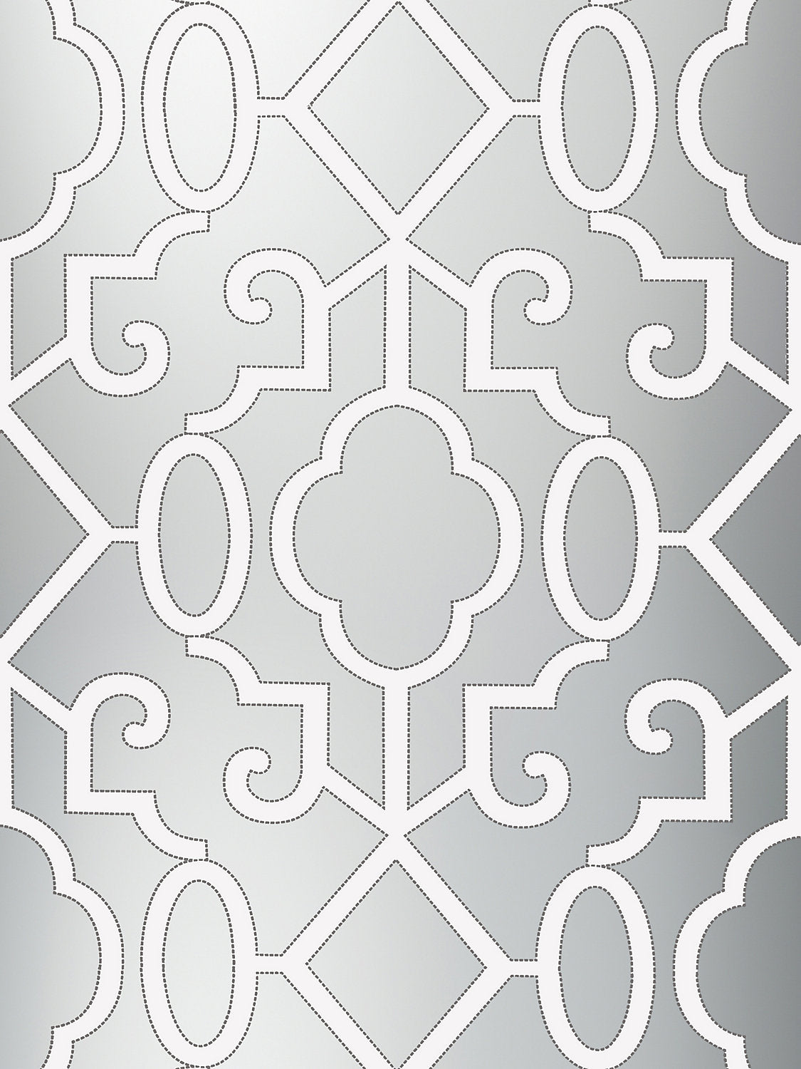 Ming Fretwork Wallpaper - Silver - Pearlescent - Scalamandre Wallpaper