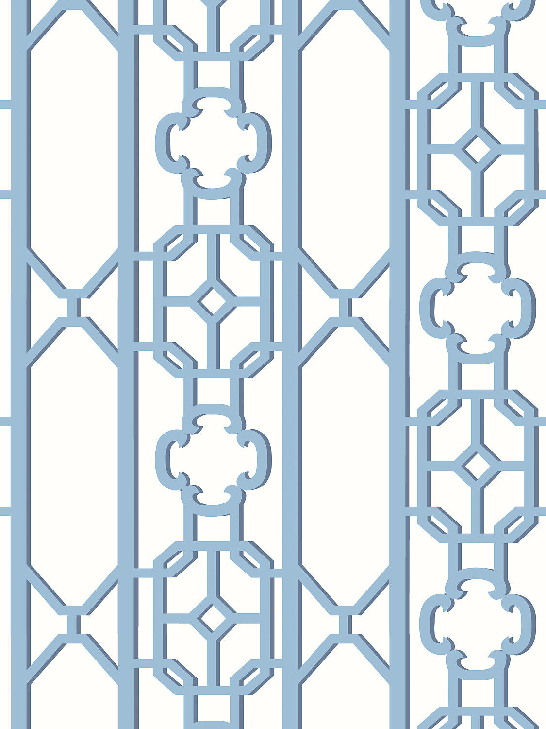 Joanna Fret - Blue Jay - Scalamandre Wallpaper