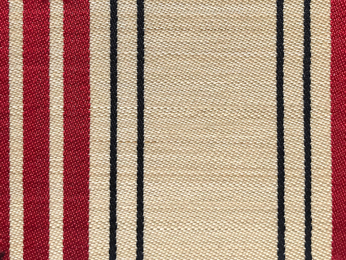 Ardennais Silk Horsehair - Beige / Red / Black - Scalamandre Fabric