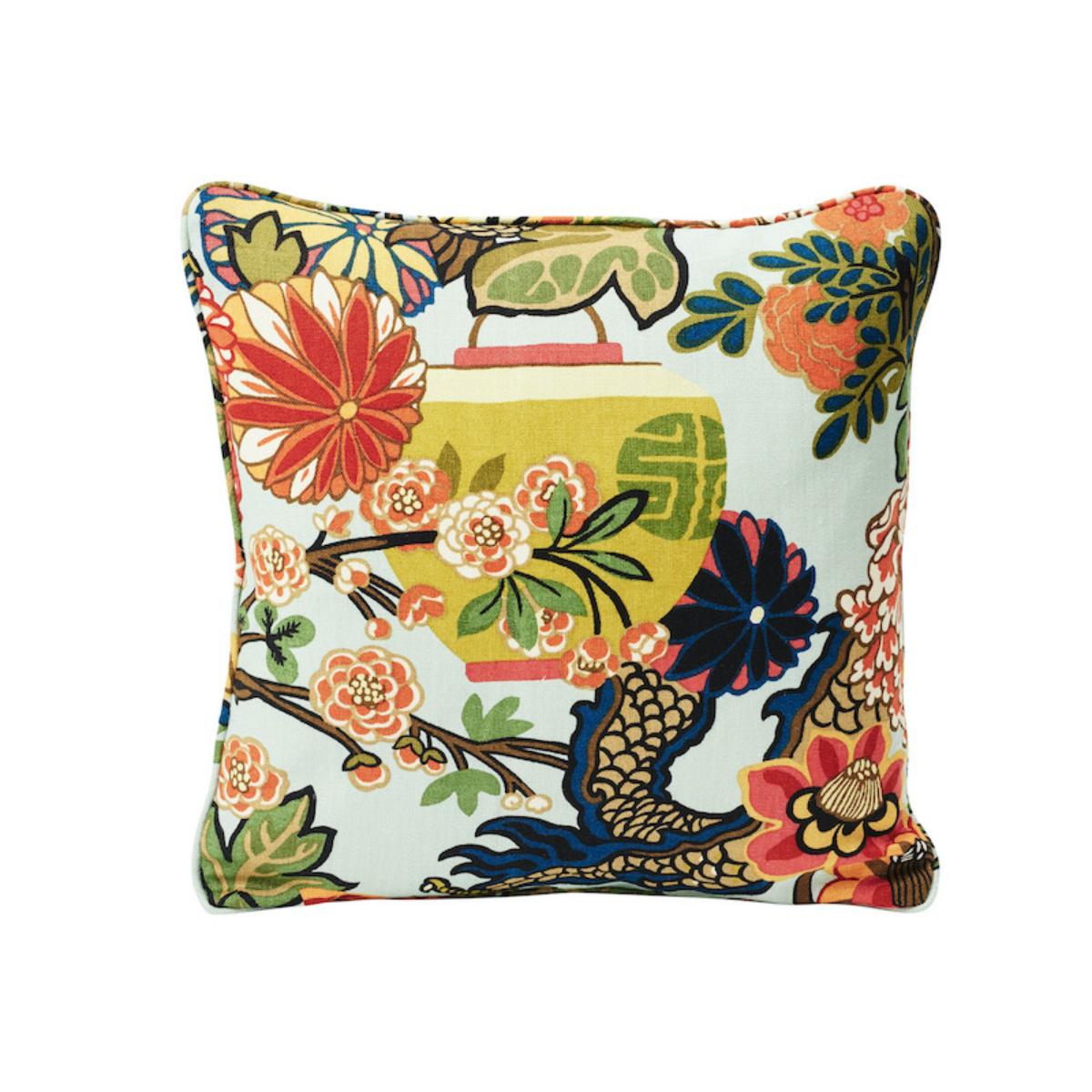 Chiang Mai Dragon - Aquamarine  SO17327006 - 22" x 22" - Schumacher Pillow