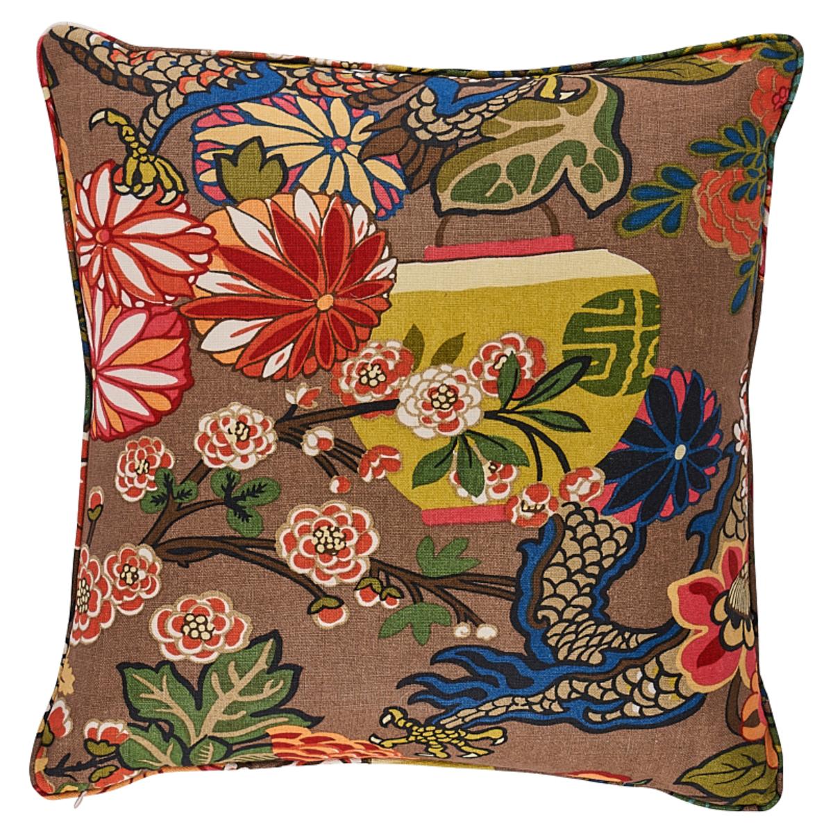 Chiang Mai Dragon - Mocha - SO17327406 - 22" x 22" - Schumacher Pillow