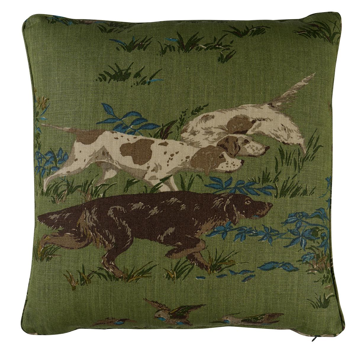 Pointers Pillow –  Meadow - SO17516406 - 22" x 22" - Schumacher Pillow - Schumacher Pillow