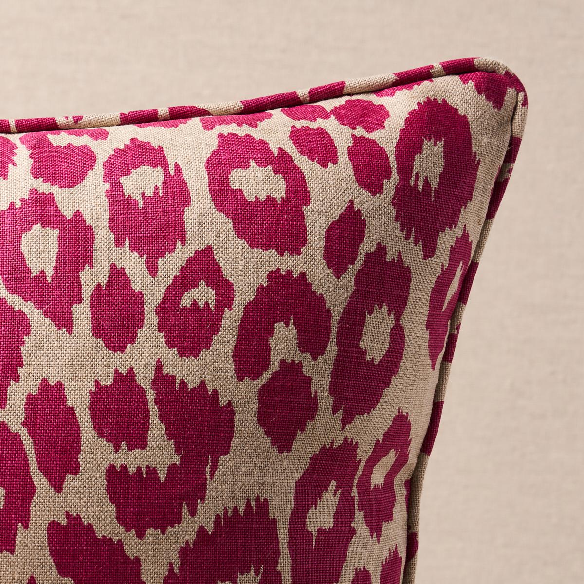 Schumacher Pillow – Iconic Leopard –  Fuchsia/Natural - SO17572306 - 22" x 22"