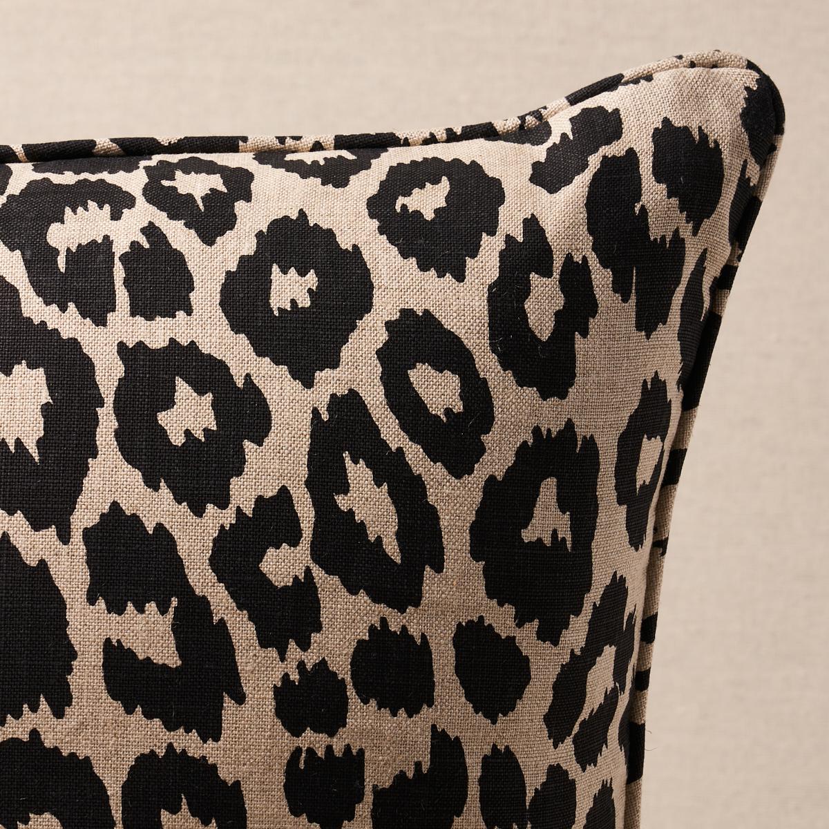 Schumacher Pillow – Iconic Leopard –  Ebony/Natural - SO17572506 - 22" x 22"