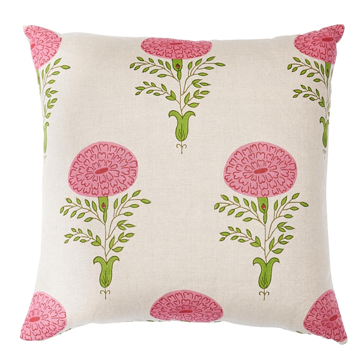 Schumacher Pillow – Marigold – Pink - SO17932106 - 22" x 22"