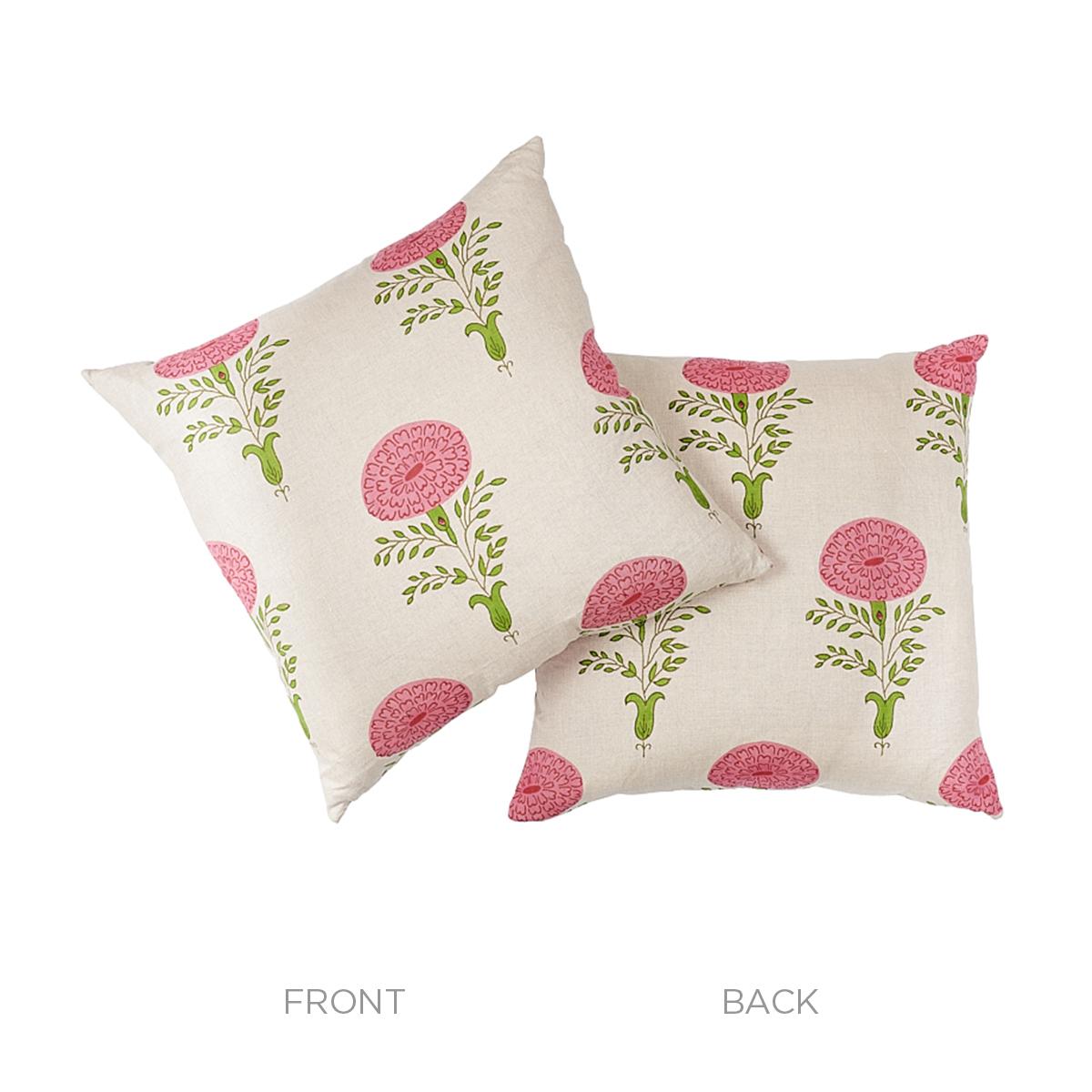Schumacher Pillow – Marigold – Pink - SO17932106 - 22" x 22"