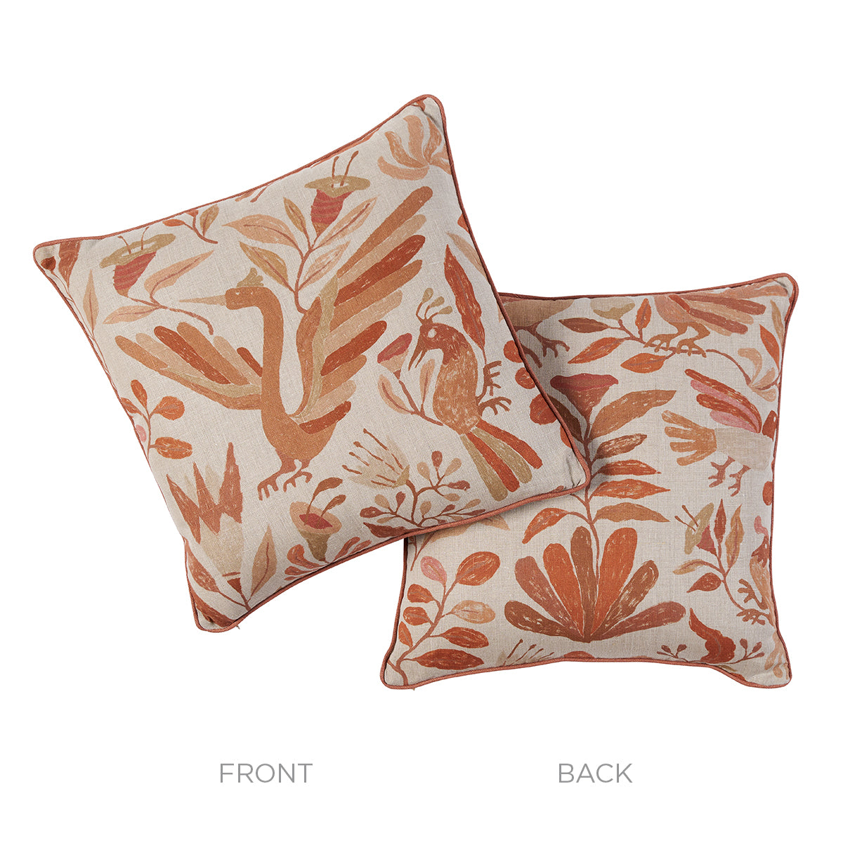 Schumacher Canopy Pillow pillow in Terracotta, 22" x 22" view 3 - Schumacher Pillow