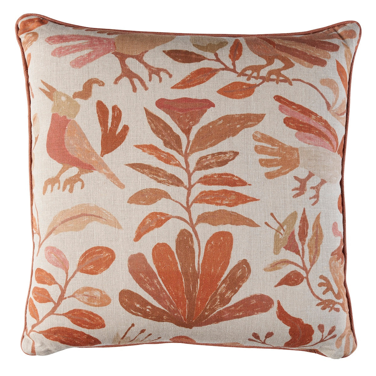 Schumacher Canopy Pillow pillow in Terracotta, 22" x 22" - Schumacher Pillow