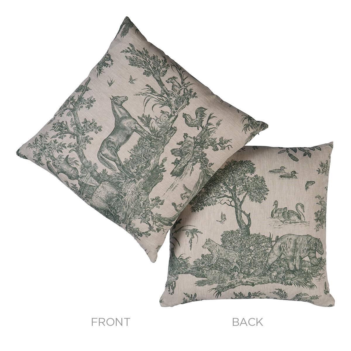 Schumacher Pillow – Western Toile –  Forest - SO182271206 - 22" x 22"