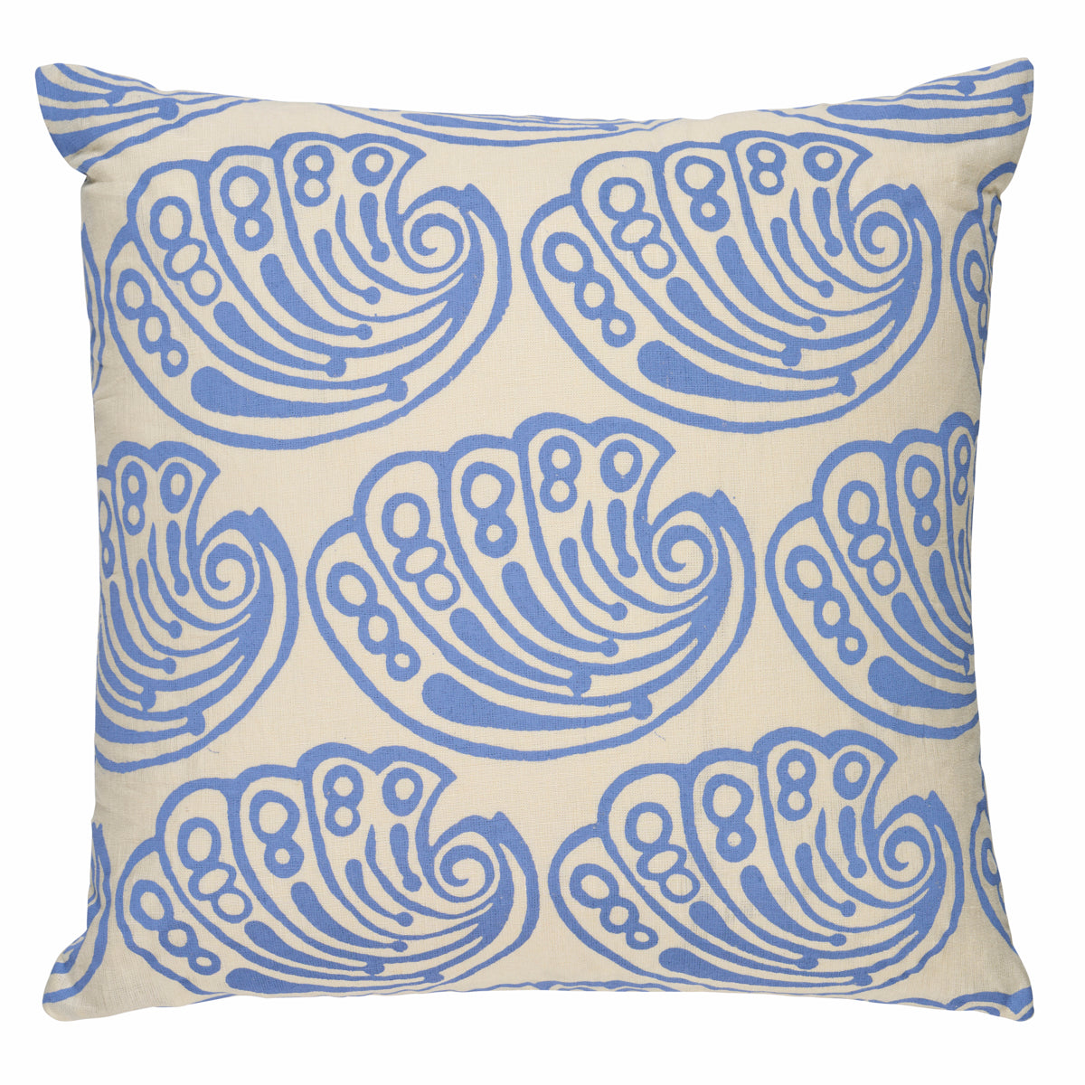 Schumacher Ramsgate Hand Block Pillow pillow in French Blue, 20" x 20"