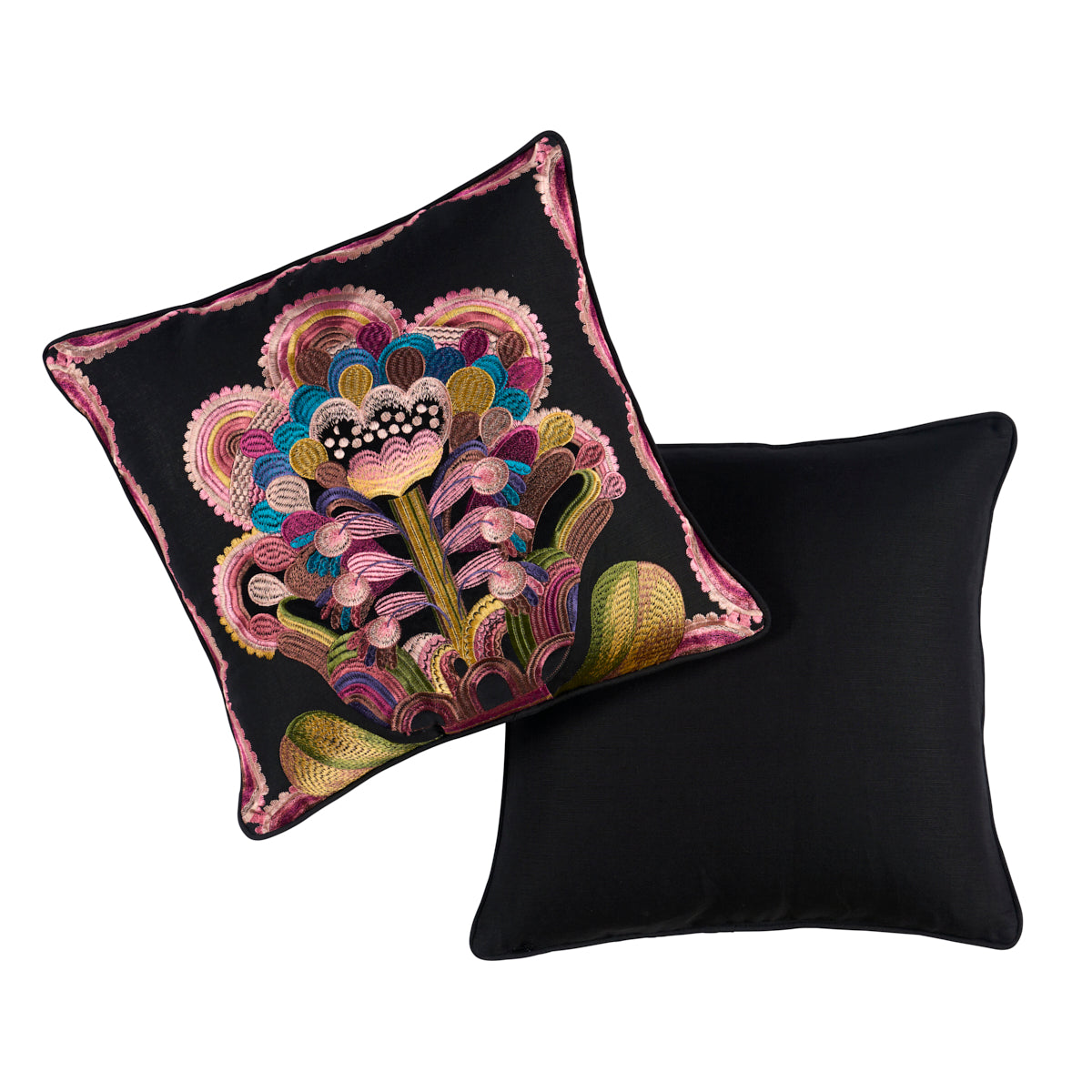 Le Coeur De La Fleur Pillow - Night - Schumacher SO18308304 - view 3 - Schumacher Pillow