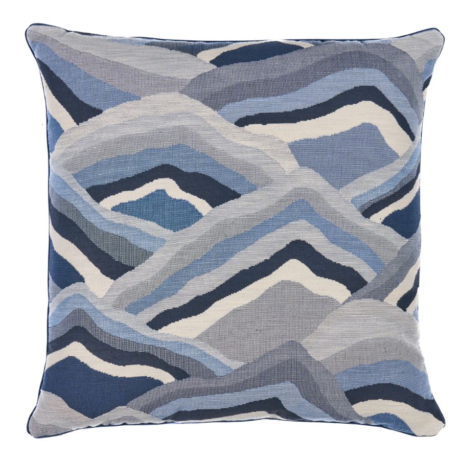 Schumacher Avala Hills Pillow pillow in Ocean, 22" x 22"