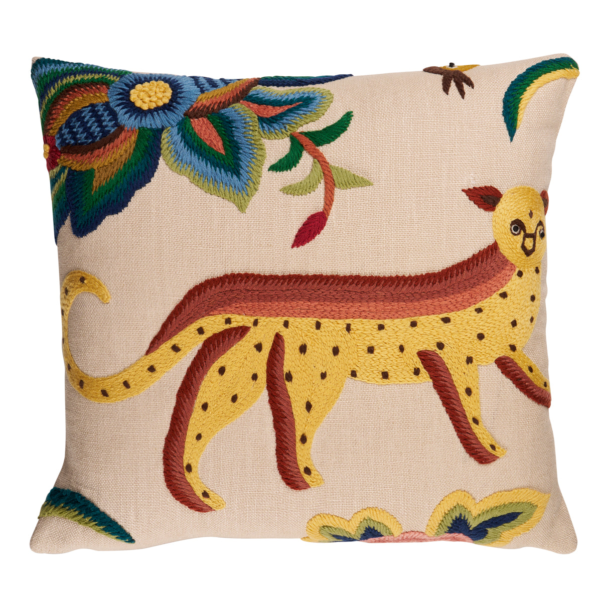 Spotswood Crewel Pillow A in Paradise by Schumacher