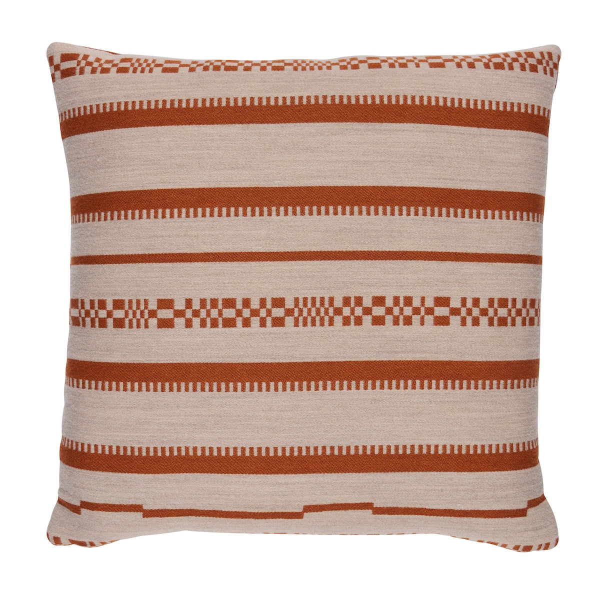 Schumacher Skyline Stripes Pillow pillow in Burnt Orange, 22" x 22" - Schumacher Pillow