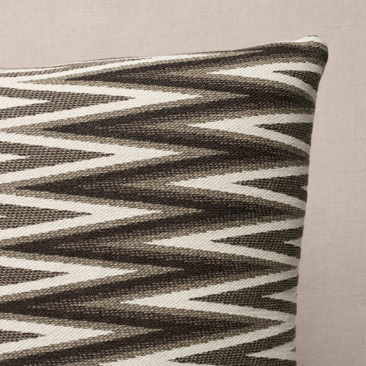 Schumacher Wedge Weave Pillow pillow in Green, 22" x 22" view 2 - Schumacher Pillow