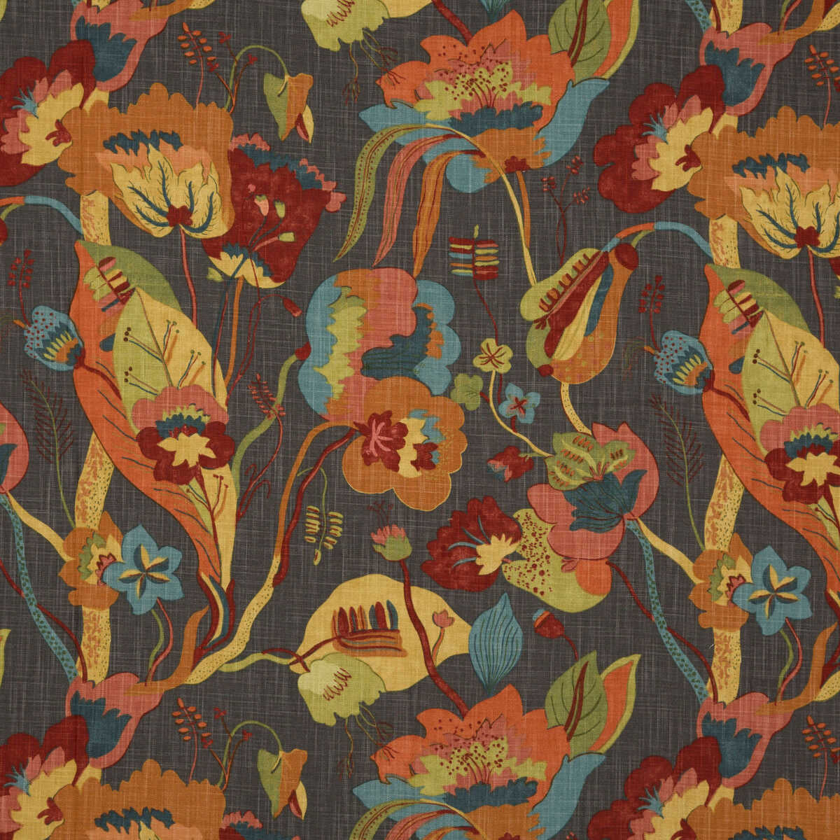 California - Spice/Charcoal - G P & J BAKER Fabric