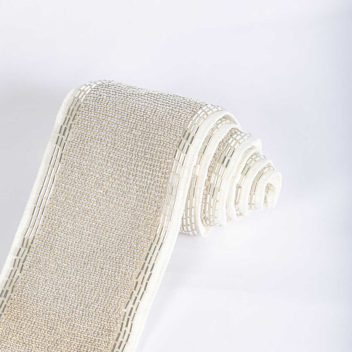 Luxe Bead Tape - Silver - KRAVET COUTURE Trim