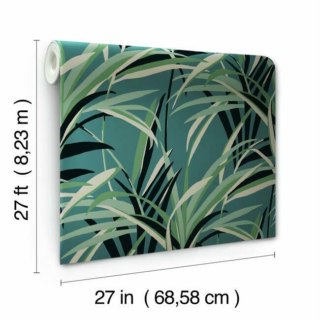 tropical-paradise-wallpaper-green-dark-teal-york-wallcoverings-tc2607