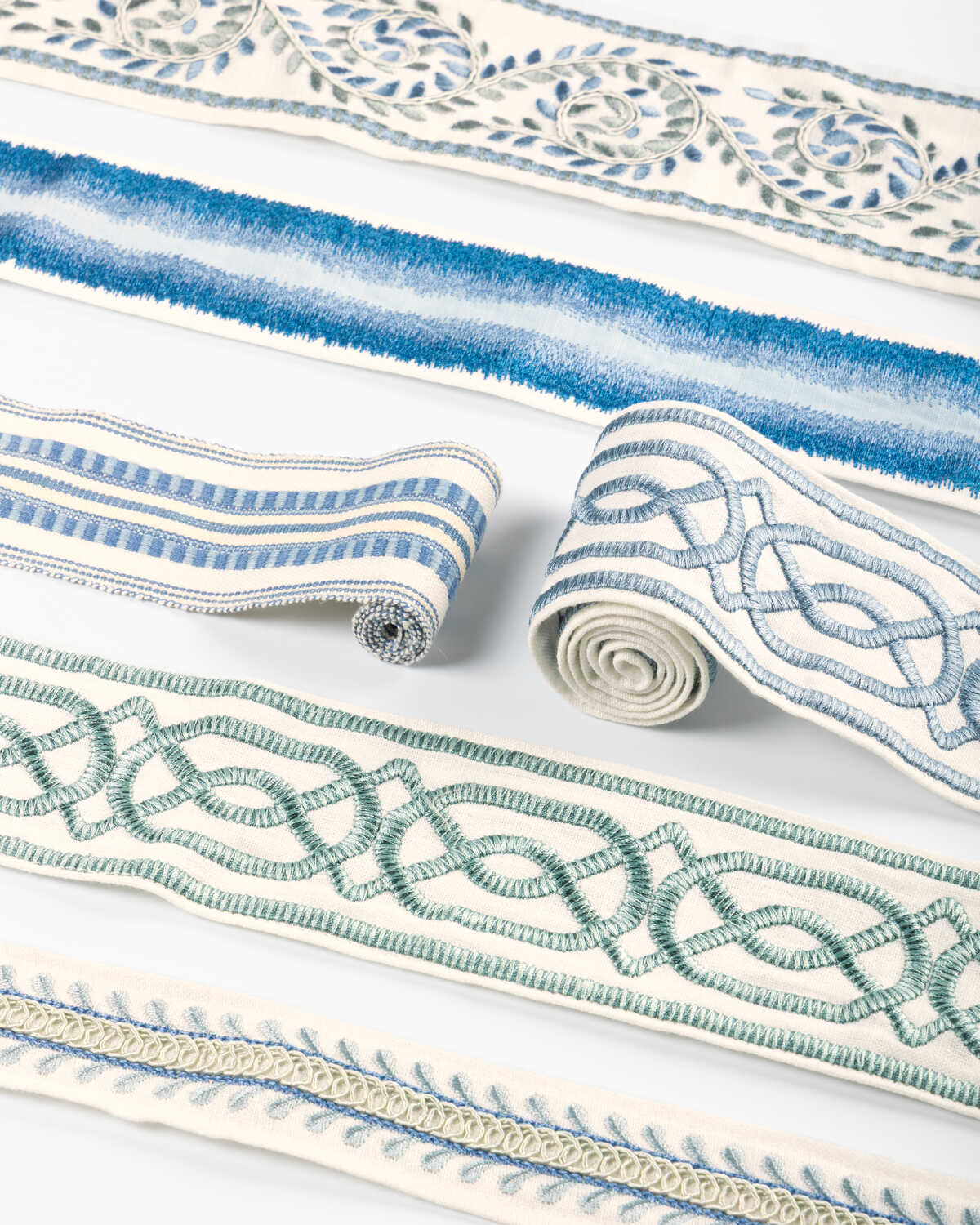 Shire Emb Tape - Blue - LEE JOFA Trim