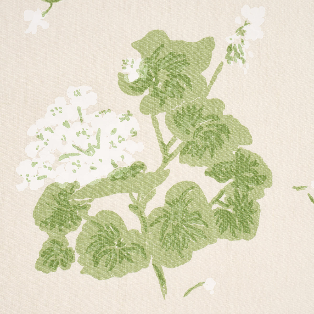 GERANIUM-WHITE-ON-NATURAL-SCHUMACHER-TL400020 - Schumacher Fabric