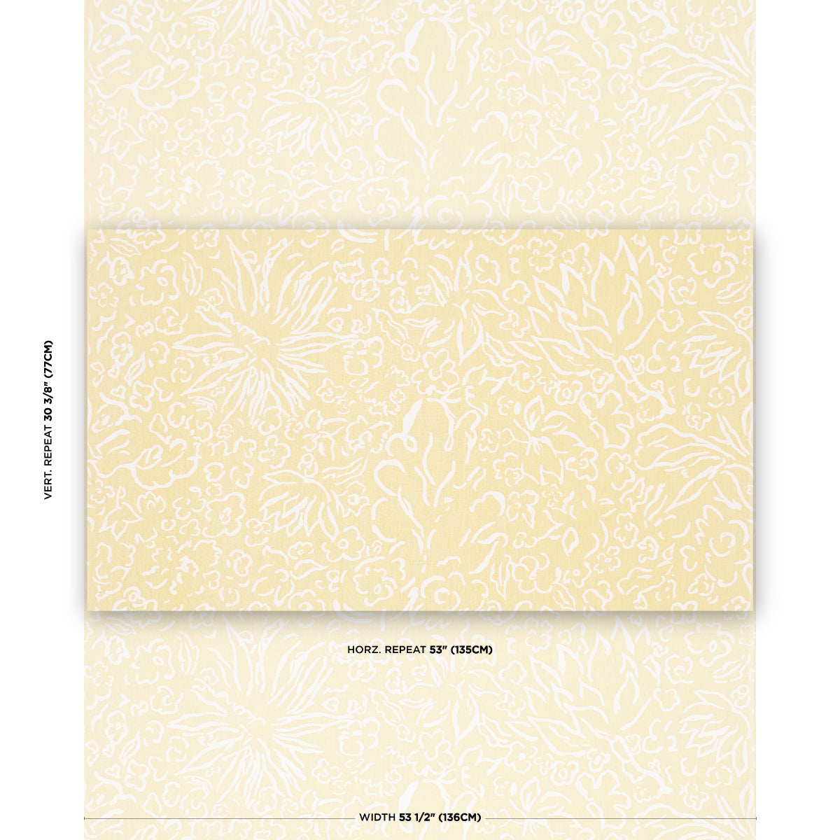 MATISSE-WHITE-ON-YELLOW-SCHUMACHER-TL400051 - Schumacher Fabric