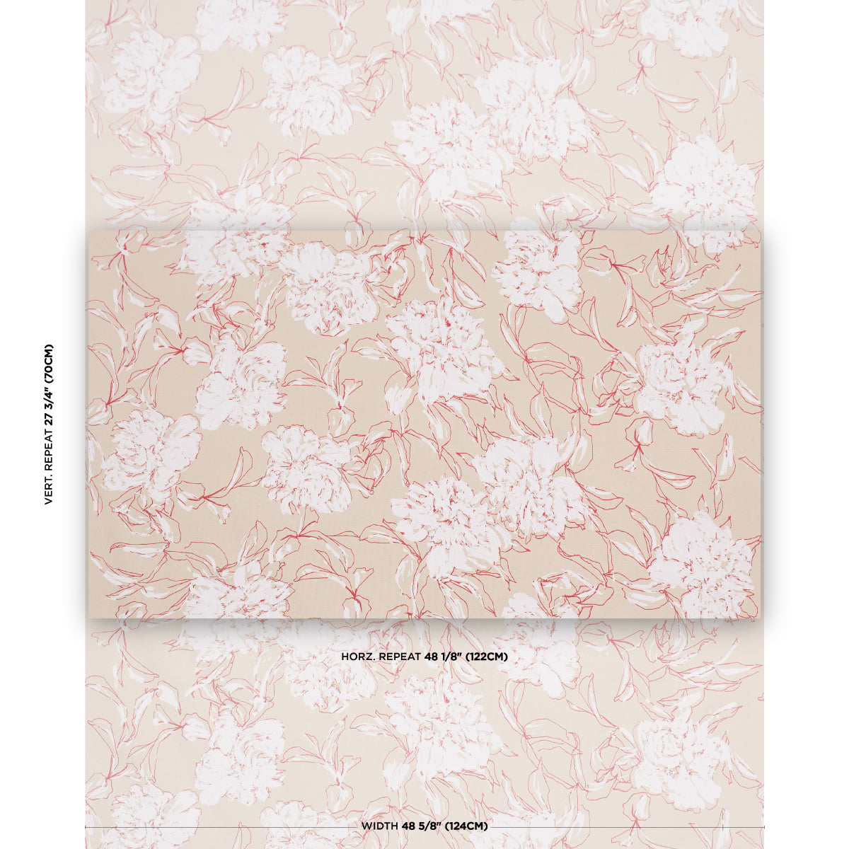 PEONY-SILHOUETTE-RED-SCHUMACHER-TL400060 - Schumacher Fabric