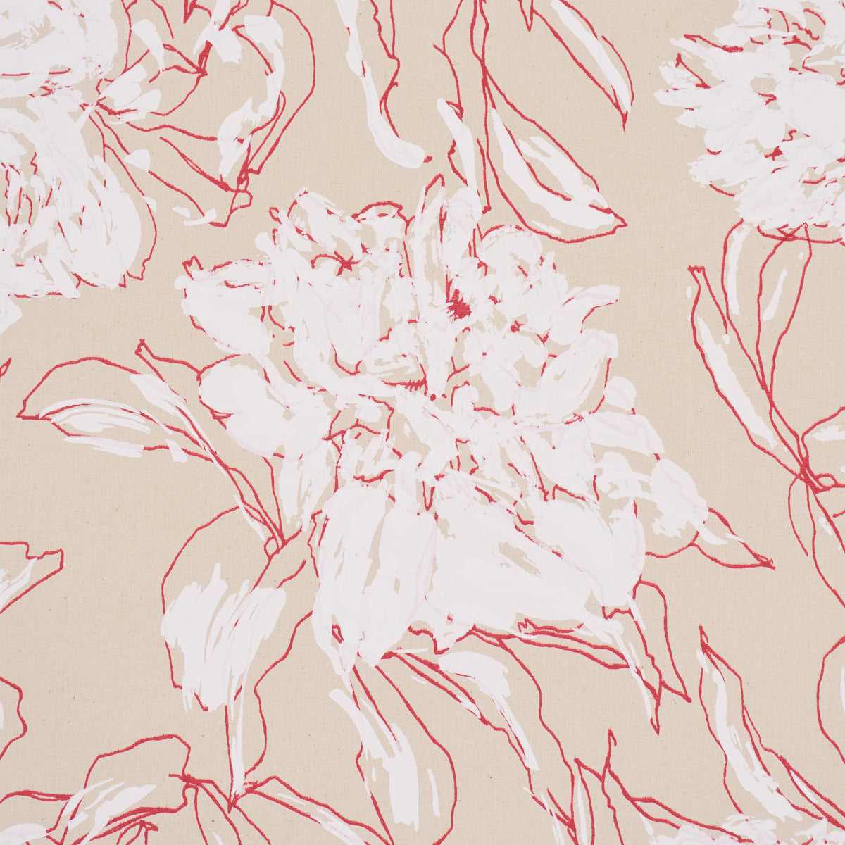 PEONY-SILHOUETTE-RED-SCHUMACHER-TL400060 - Schumacher Fabric