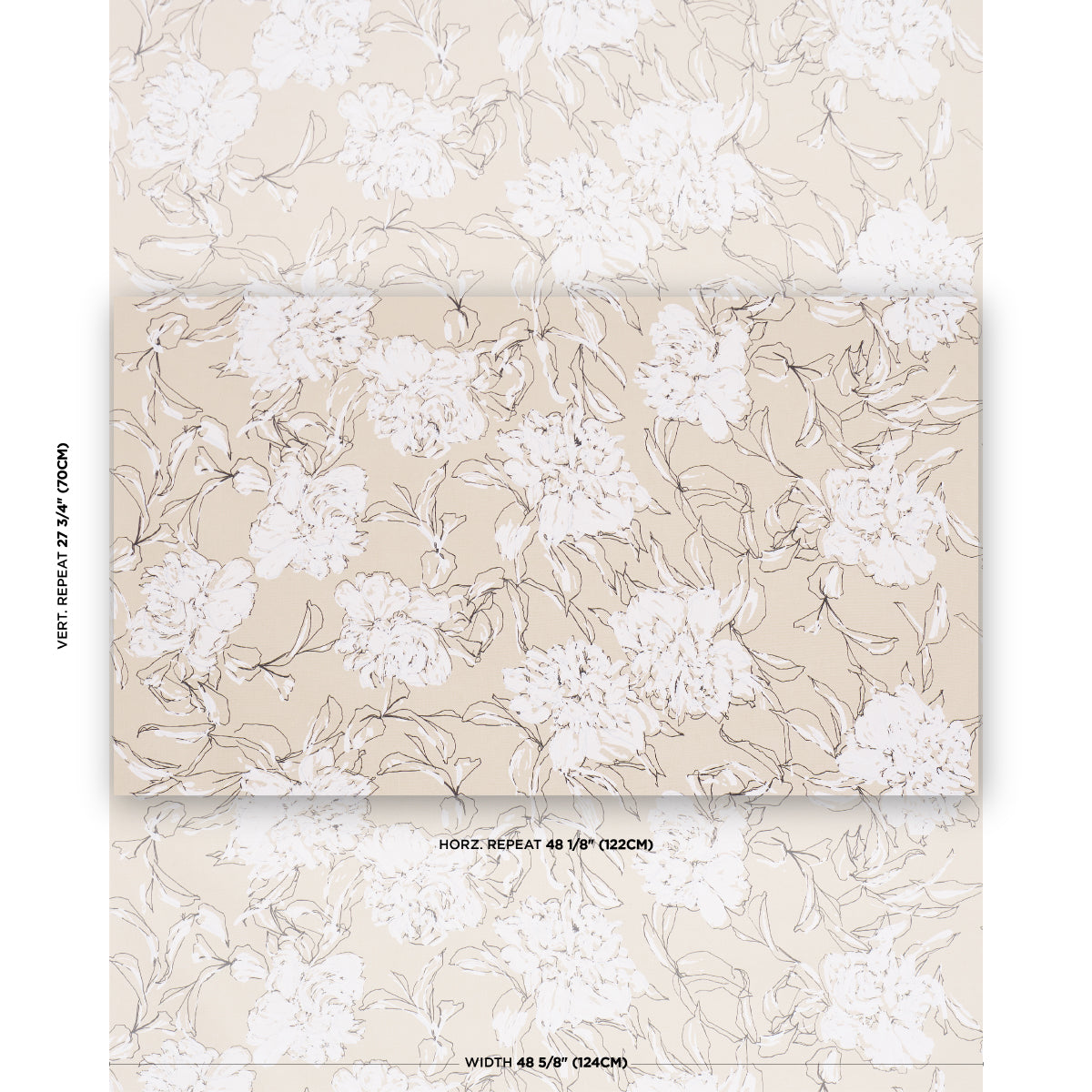 PEONY-SILHOUETTE-GRAPHITE-SCHUMACHER-TL400062 - Schumacher Fabric