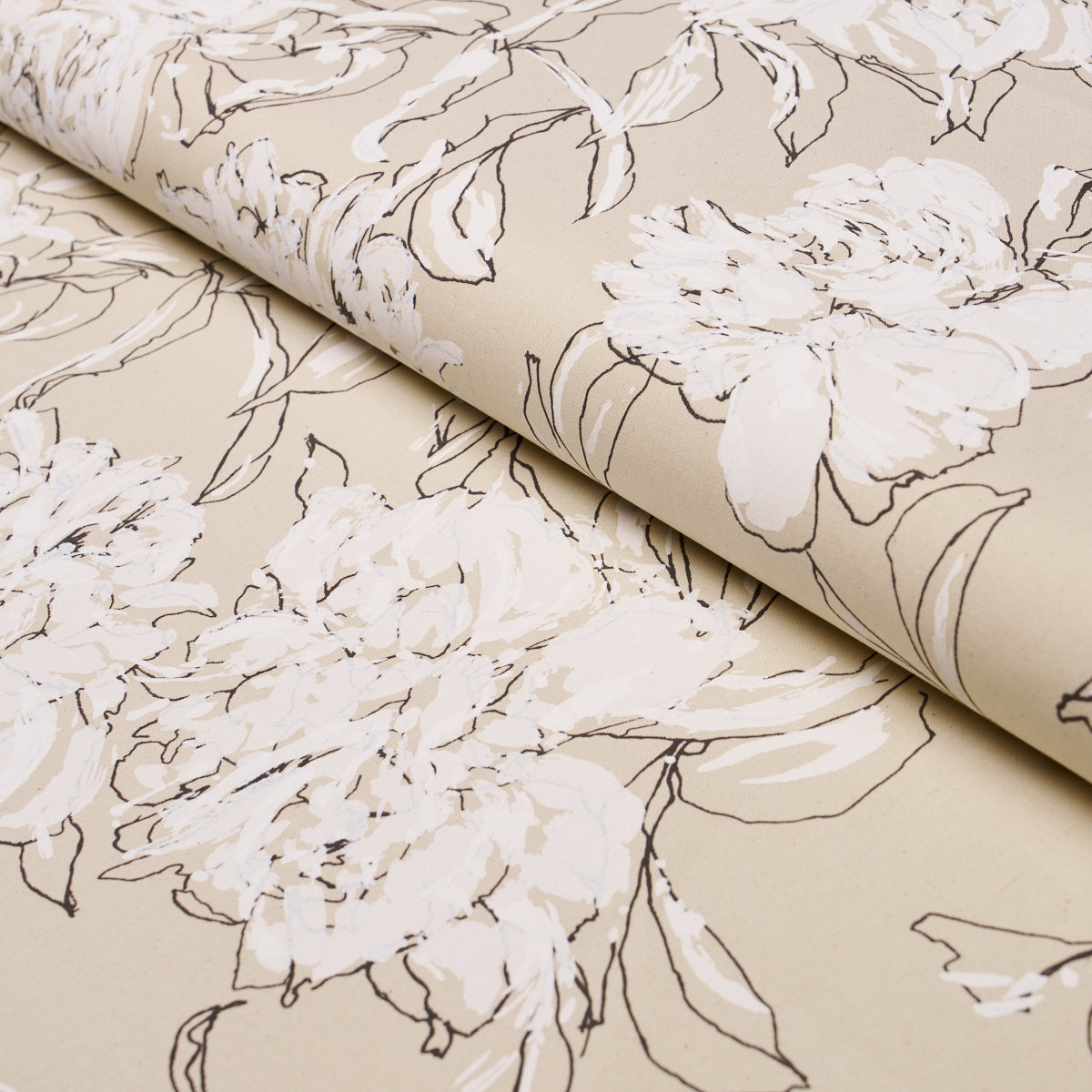 Peony Silhouette - Graphite - Schumacher TL400062 Fabric - Schumacher Fabric