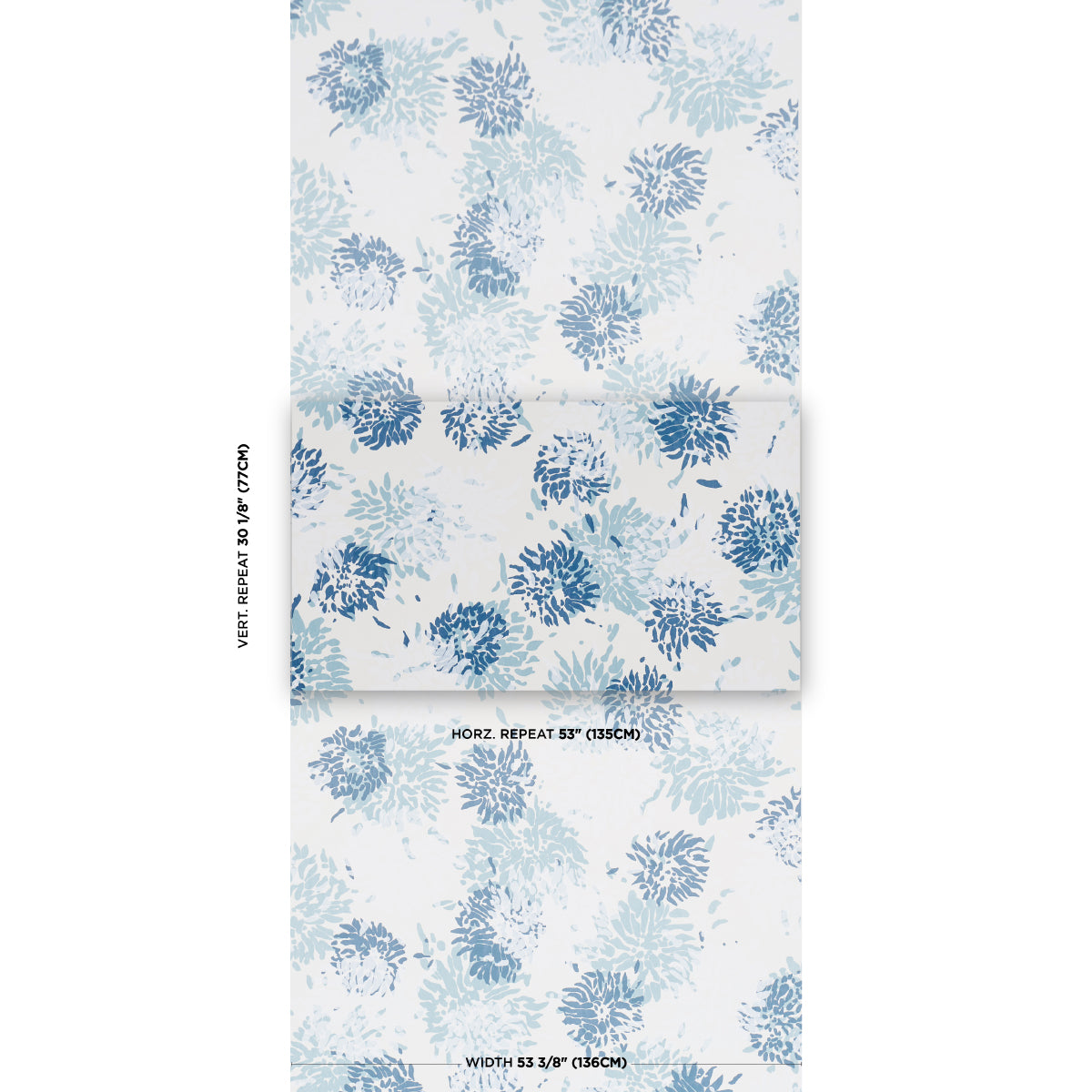 CHRYSANTHEMUM-BY-TILLETT-BLUES-SCHUMACHER-TL800001 - Schumacher Wallpaper