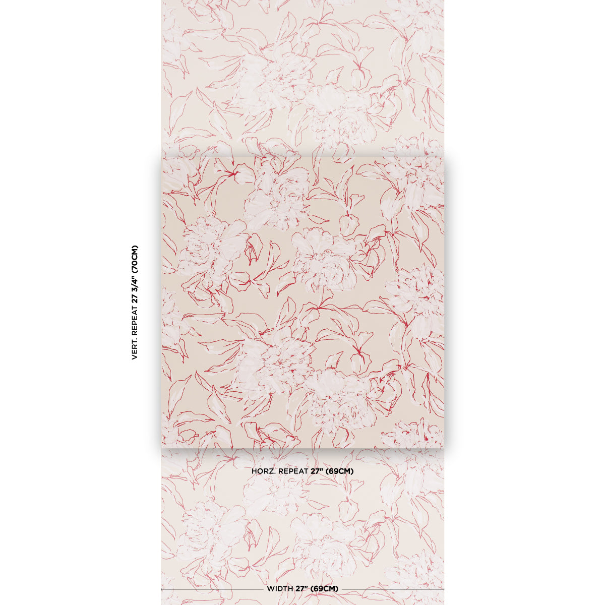 PEONY-SILHOUETTE-RED-SCHUMACHER-TL800012 - Schumacher Wallpaper