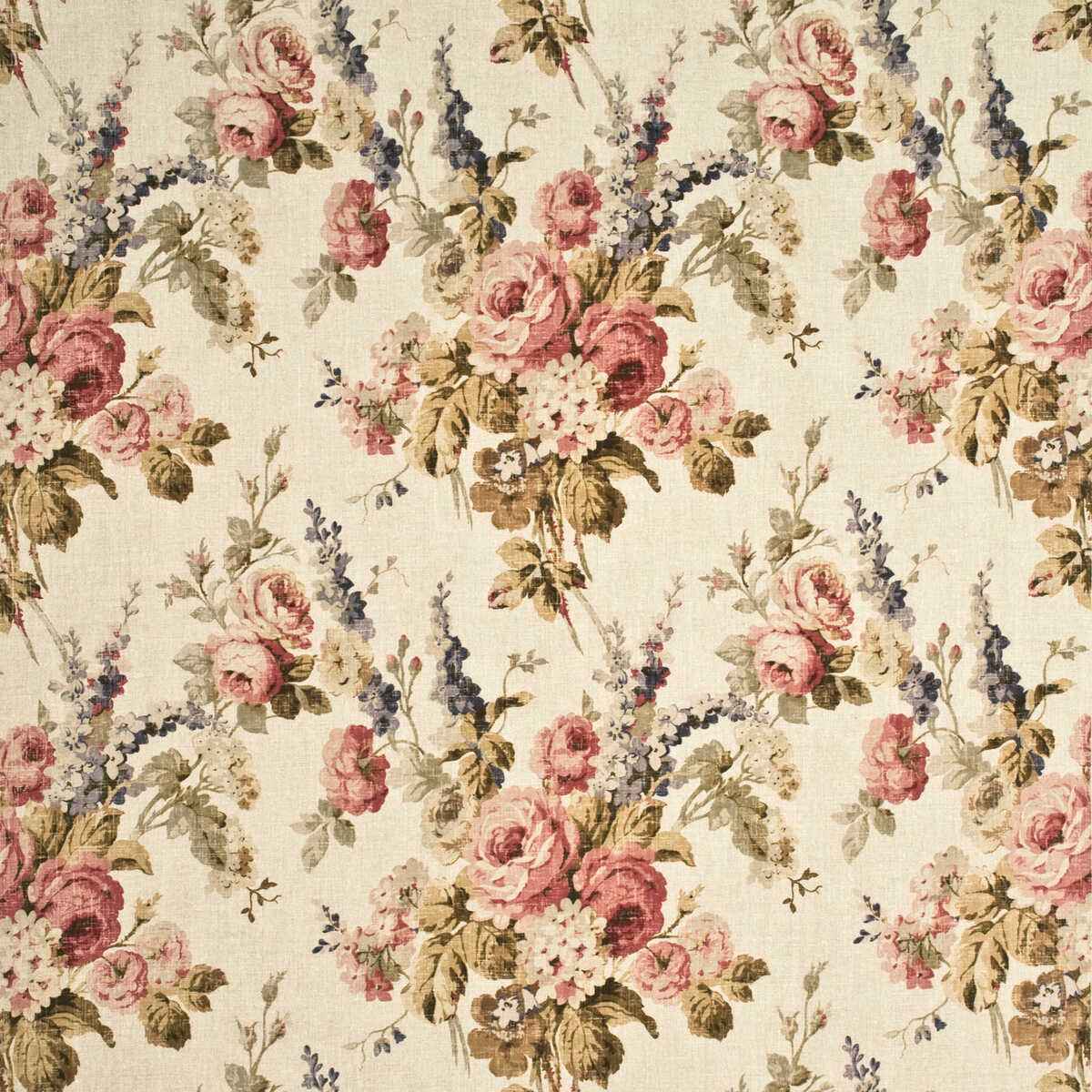 Fd264j1430 Vintage Floral Antique Rose Mulberry Fabric